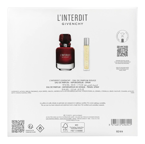 PerfumeriaErbelGivenchyL'InterditRougeEDPZestawUpominkowyPrezentDlaKobiety