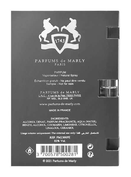 PerumeriaErbelParfumsdeMarlyPegasusExclusifParfumSamplePróbkaPerfumNiszowychUnisexMężczyzna