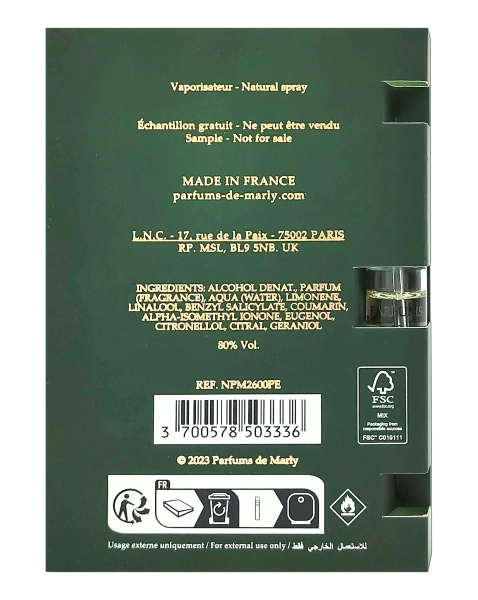 PerumeriaErbelParfumsdeMarlyHaltaneEDPSamplePróbkaPerfumNiszowychUnisexMężczyzna