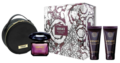 PerfumeriaErbelVersaceCrystalNoirEDP+Balsam+Żel+KosmetyczkaZestawUpominkowyDlaKobiety