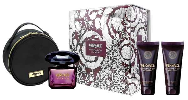 PerfumeriaErbelVersaceCrystalNoirEDP+Balsam+Żel+KosmetyczkaZestawUpominkowyDlaKobiety