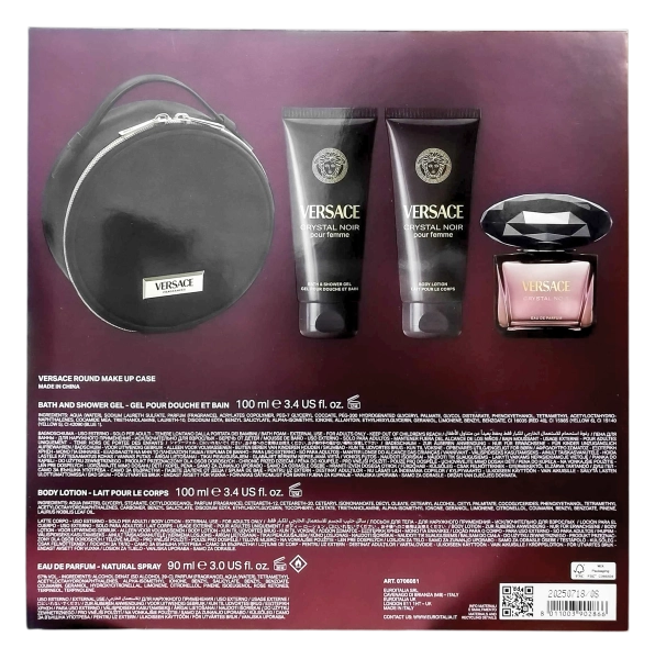 PerfumeriaErbelVersaceCrystalNoirEDP+Balsam+Żel+KosmetyczkaZestawUpominkowyDlaKobiety