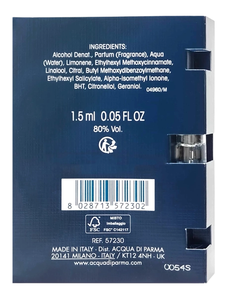 PerumeriaErbelAcquadiParmaBluMediterraneoBergamottodiCalabriaEDTSamplePróbkaPerfumNiszowychUnisex