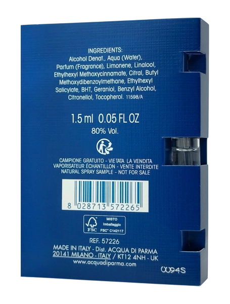 PerumeriaErbelAcquaDiParmaBluMediterraneoAranciadiCapriEDTSamplePróbkaPerfumNiszowychUnisex