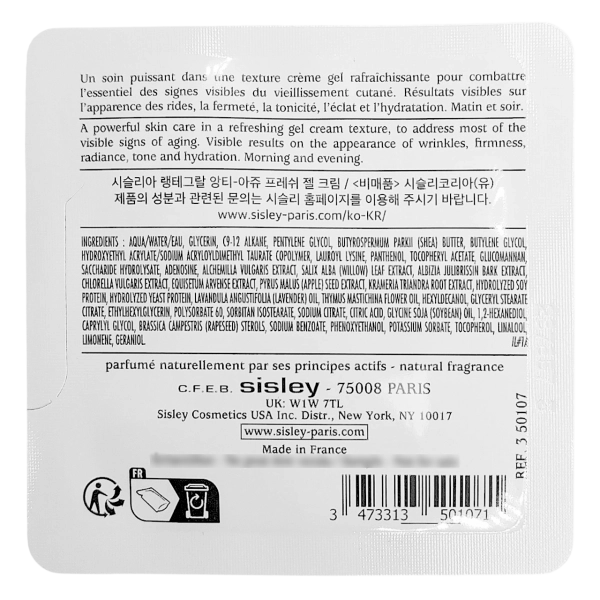 PerfumeriaErbalSisleySisleyaL'IntegralAntiAgeFreshCreamGelZestawSaszetek