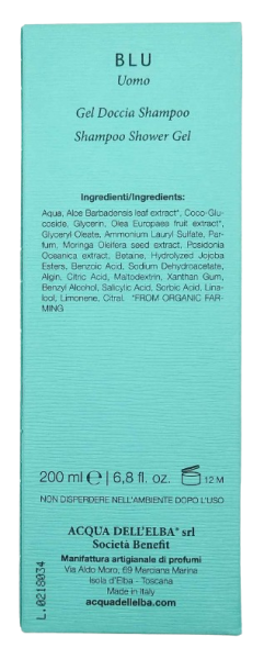 AcquaDellElbaBluUomoGelPerfumowanyŻelPodPrysznicPerfumeriaErbel