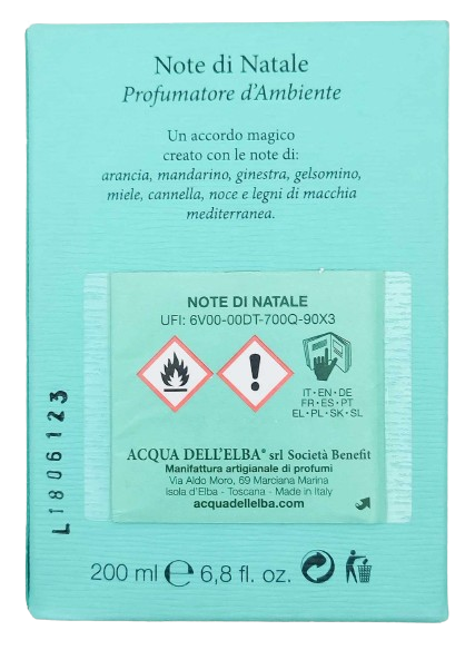 AcquaDellElbaNoteDiNataledyfuzorzapachowydopomieszczeńPerfumeriaErbel