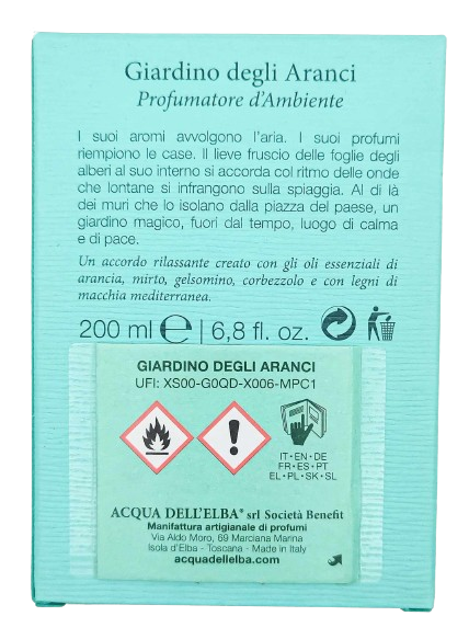 AcquadellElbaGiardinodegliArancidyfuzorzapachowydopomieszczeńPerfumeriaErbel