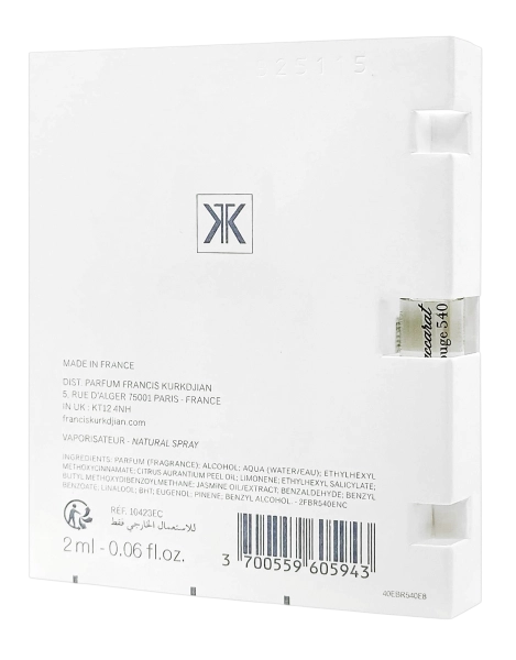 PerumeriaErbelMaisonFrancisKurkdjianBaccaratRouge540EXTróbkaPerfumNiszowychUnisex