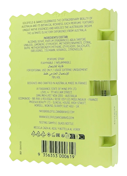PerumeriaErbelGoldfield&amp;BanksAustraliaGoldfield&amp;BanksBohemianLimeParfumPróbkaPerfumNiszowychKobieta