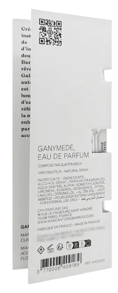 PerumeriaErbelMarc-AntoineBarroisGanymedeEDPSamplePróbkaPerfumNiszowychUnisex